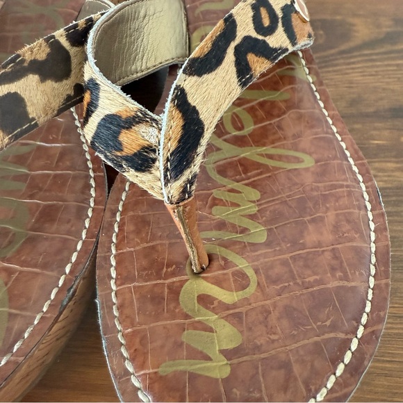 Sam Edelman ROMY Women's Leopard Print Cork Wedge Sandals Size 9.5M - Picture 5 of 7